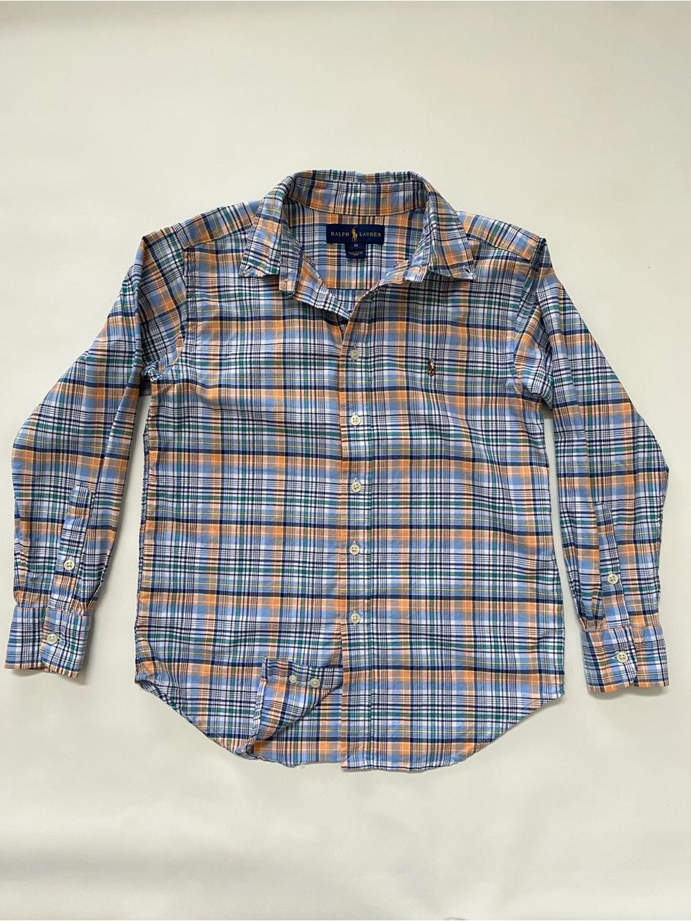 Ralph Lauren Plaid Cotton Button-Down Shirt, boy’s 10